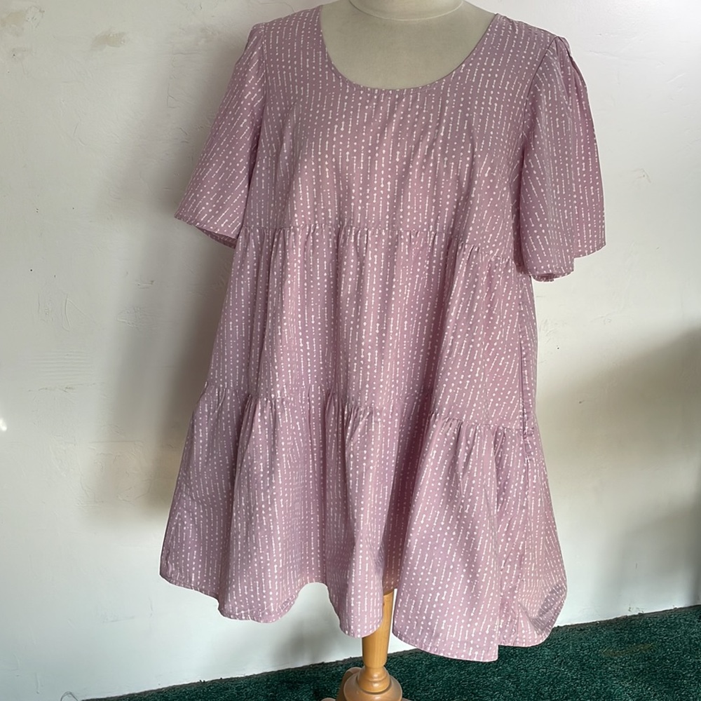 Target 'a new day'  Flutter Short Sleeve Tiered Short Baby Doll Scoop Neck Dress